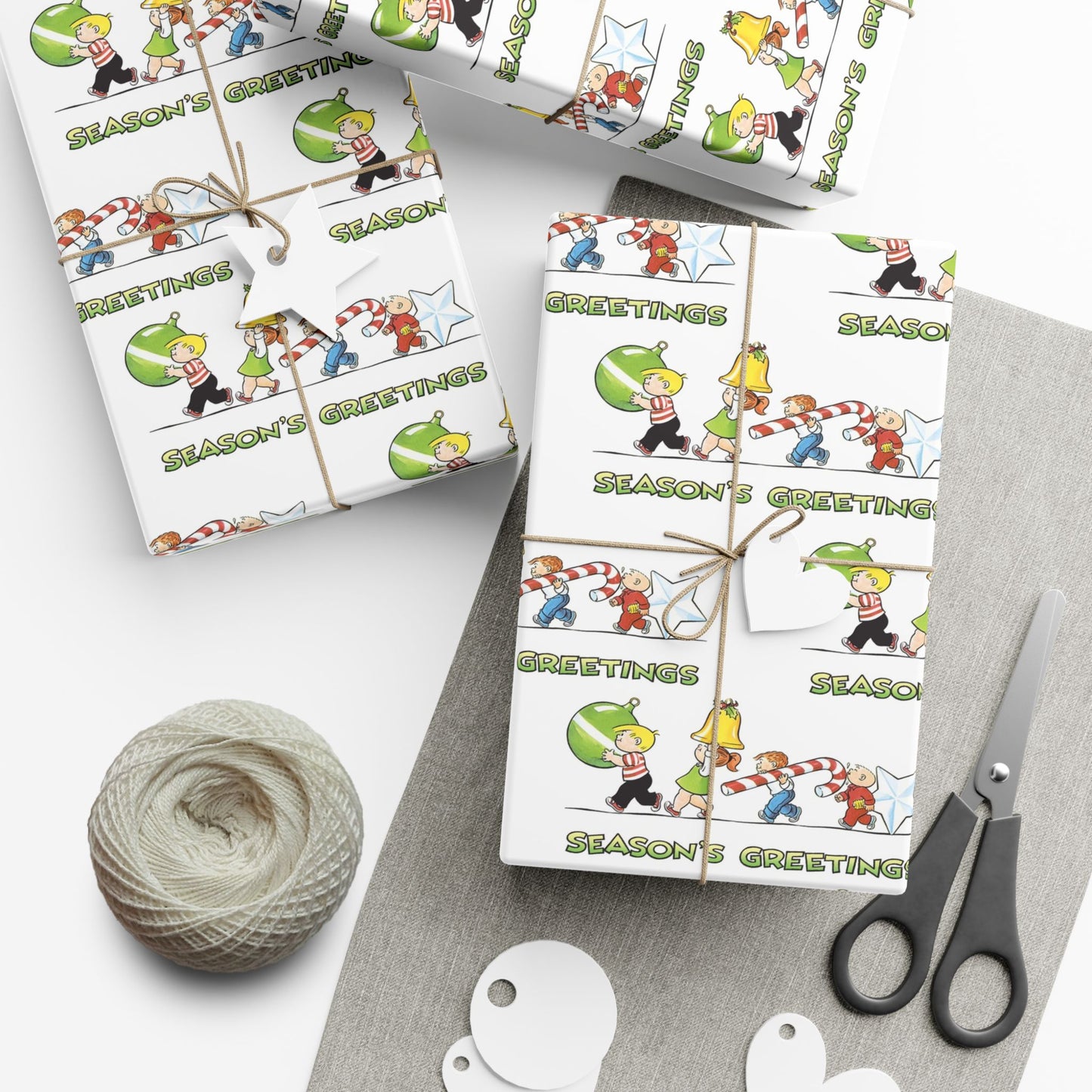 The Family Circus "Seasons Greetings" Wrapping Paper