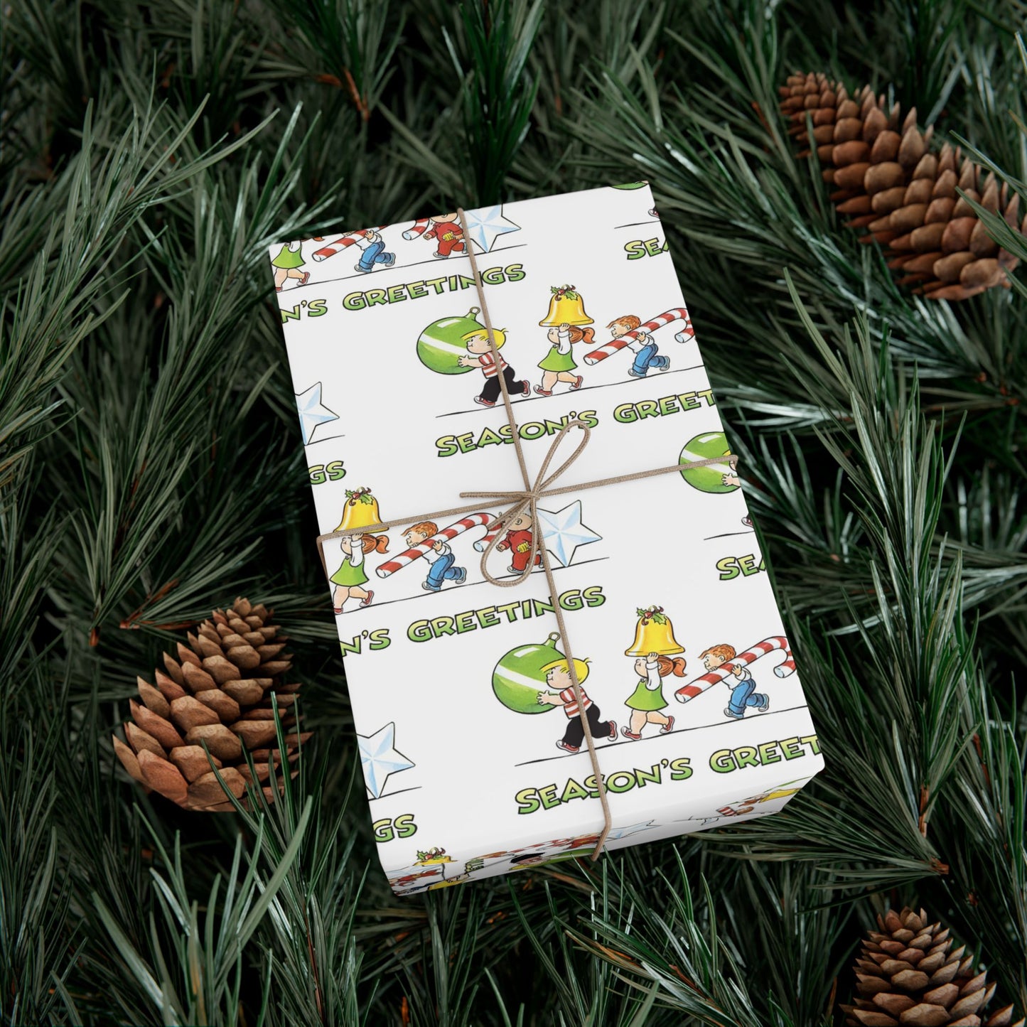 The Family Circus "Seasons Greetings" Wrapping Paper