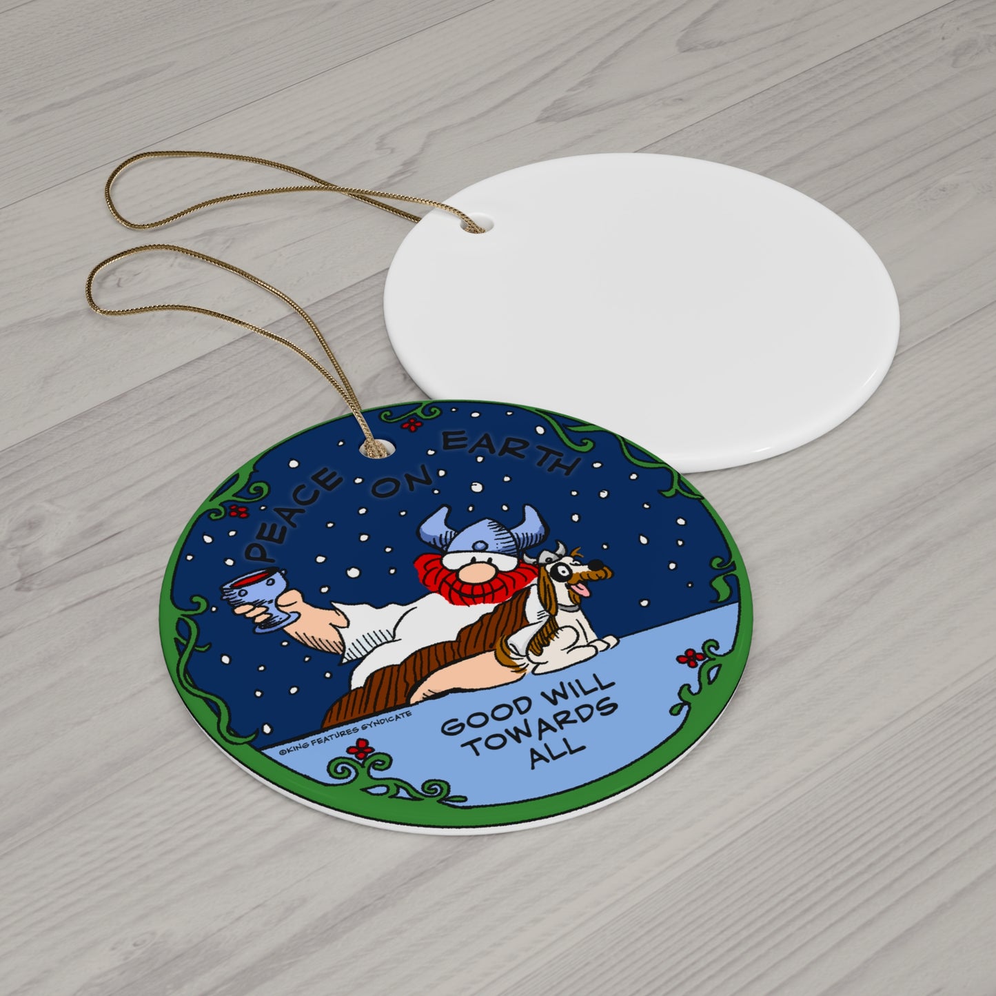 Hagar "Peace on Earth" Holiday Ornament by Chance Browne