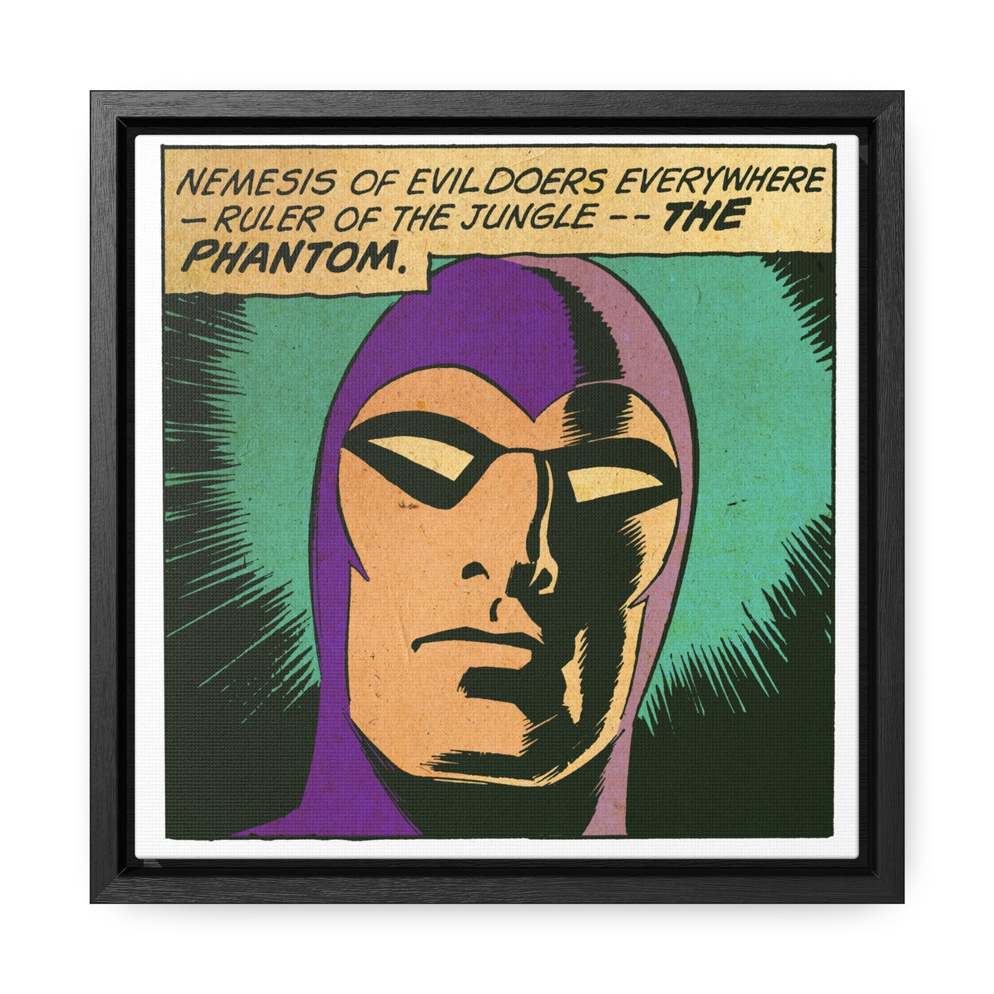 The Phantom Comic Hero Canvas Wrap - Square Frame Art: A Legendary Tribute for Your Space