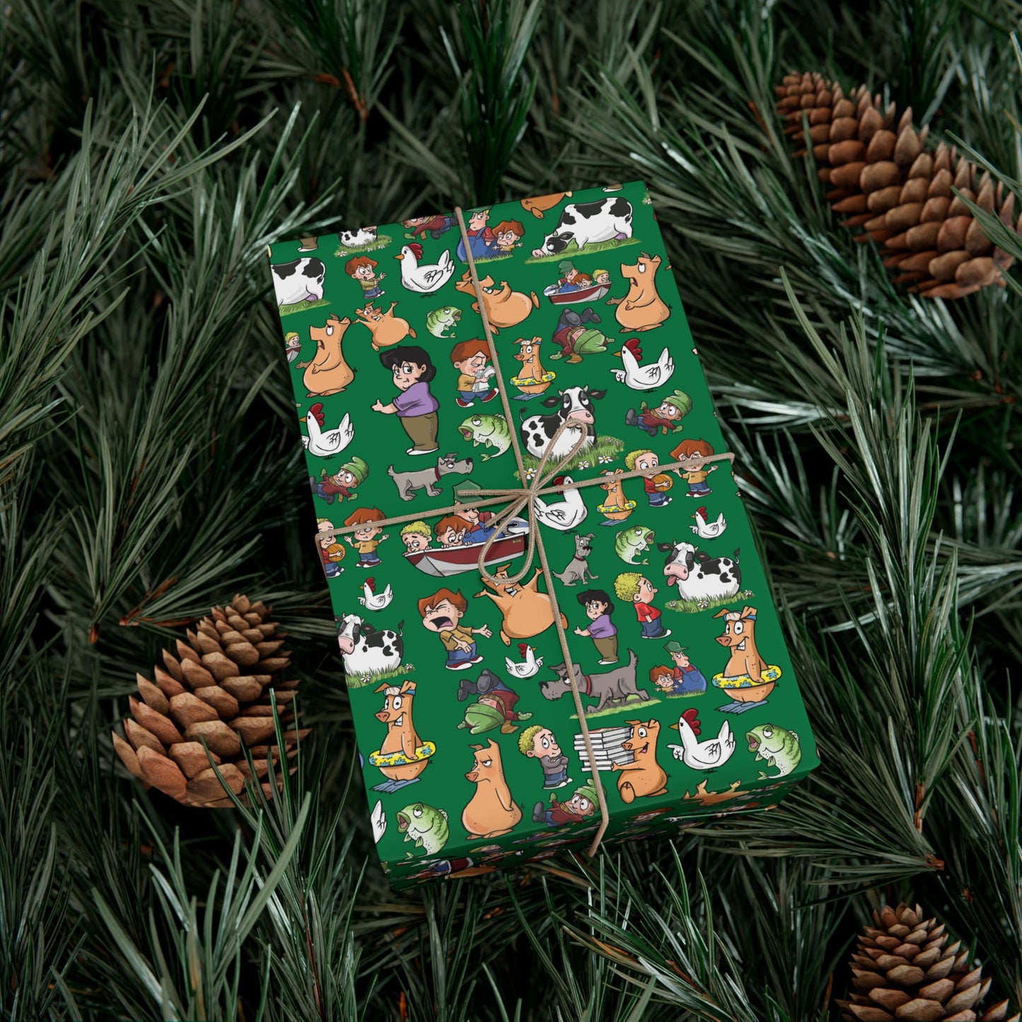 “Farm Fresh Wraps” – Amber Waves Wrapping Paper