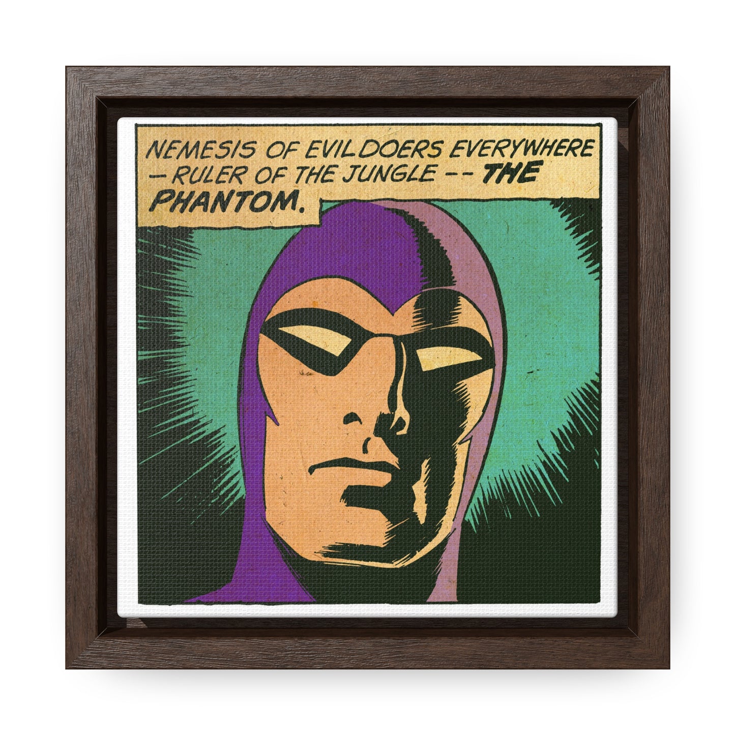 The Phantom Comic Hero Canvas Wrap - Square Frame Art: A Legendary Tribute for Your Space