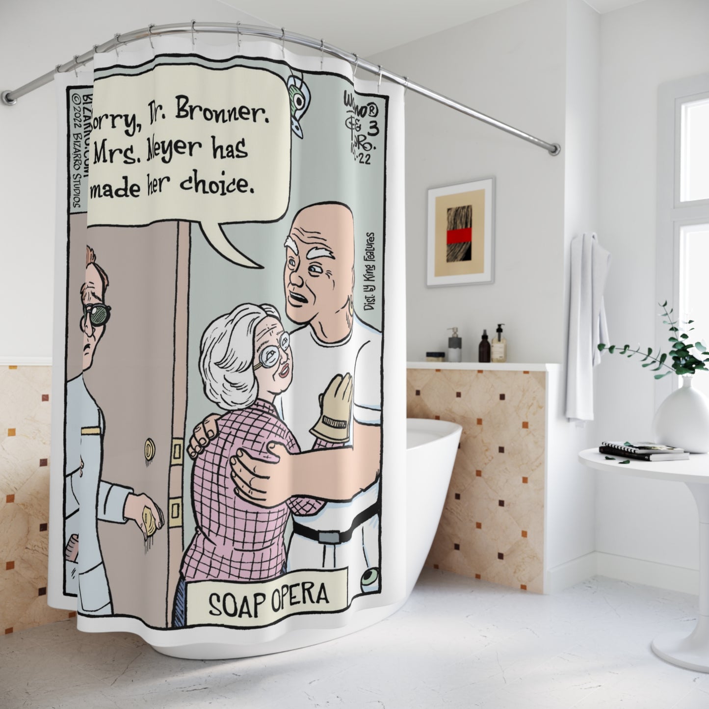 Bizarro Dr. Bronner Shower Curtain