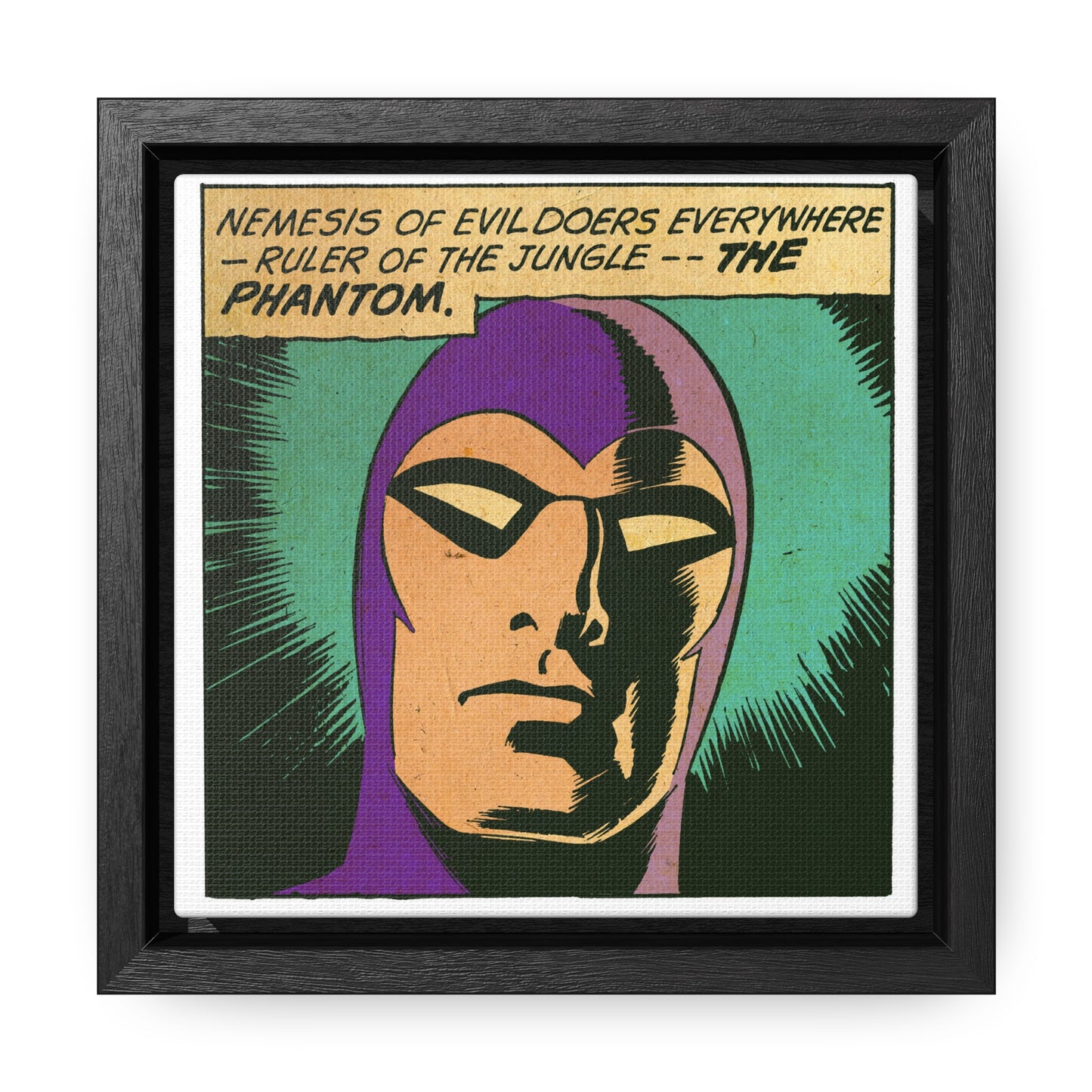 The Phantom Comic Hero Canvas Wrap - Square Frame Art: A Legendary Tribute for Your Space