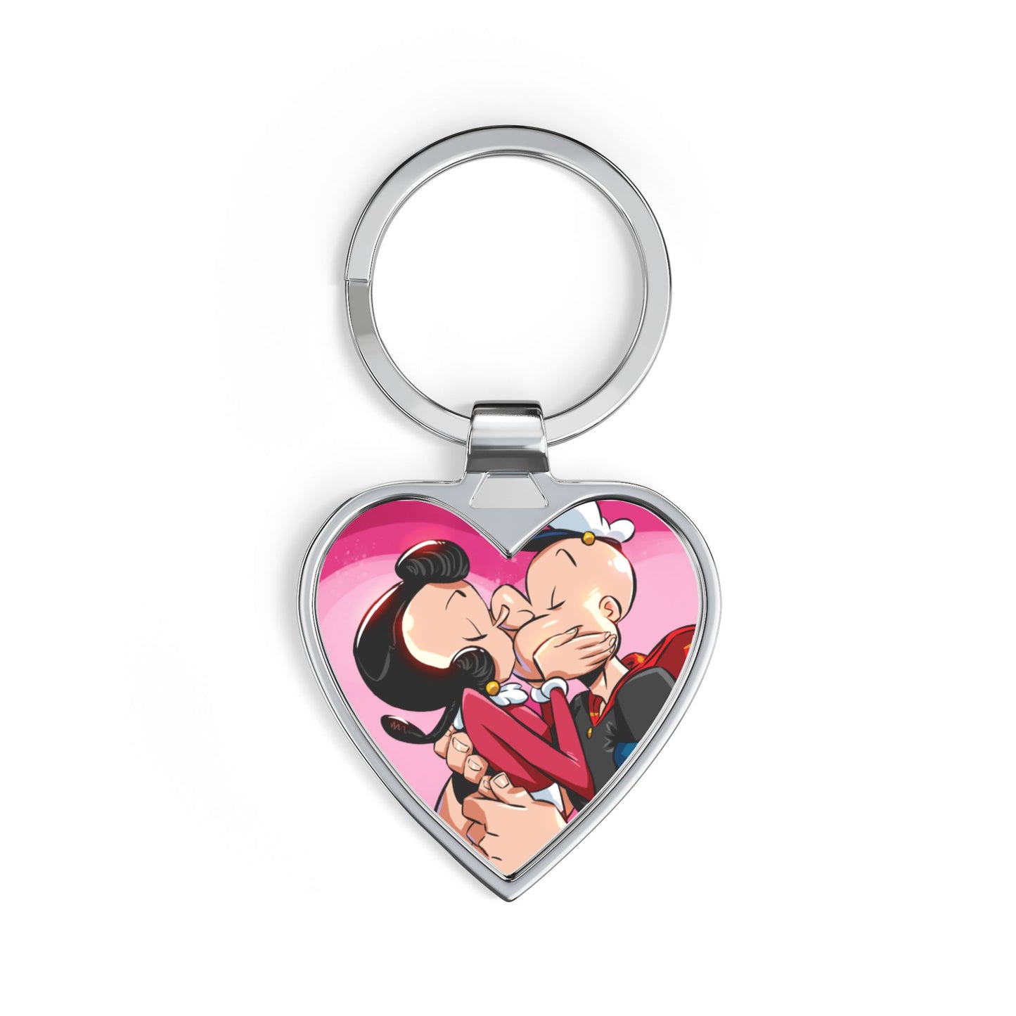 Popeye and Olive Oyl: Eye Lie Popeye Heart Keychain