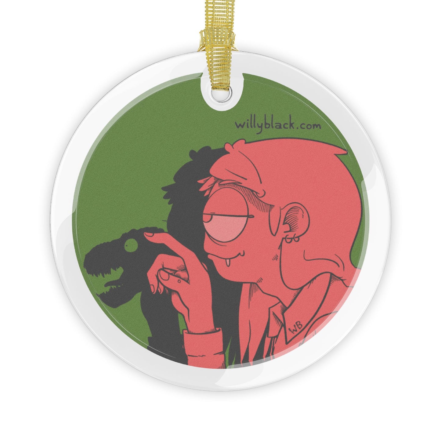 Willy Black Shadow Play Glass Ornament