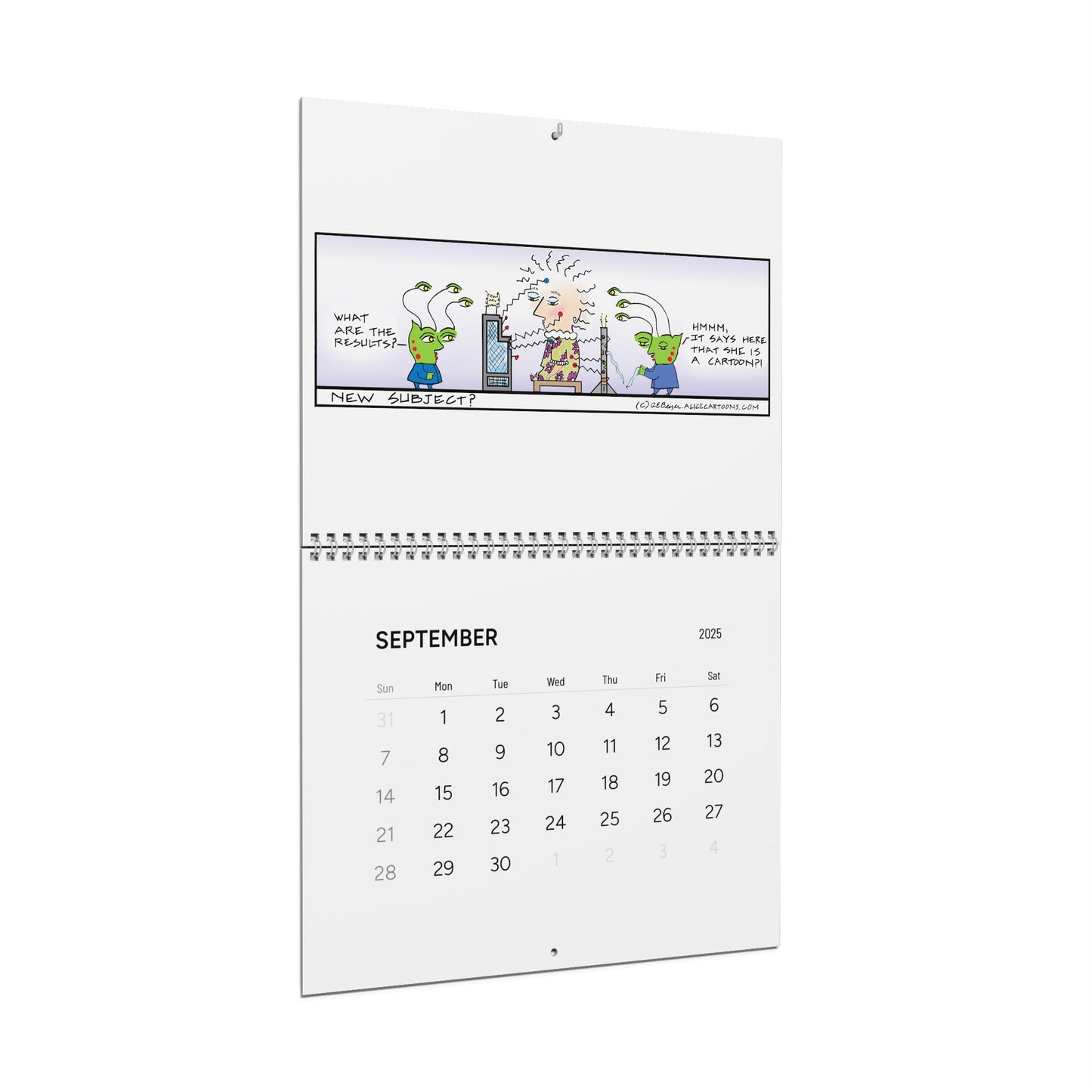 Alice & The Aliens 2025 Wall Calendar - Quirky Comic Strip Humor for Home or Office