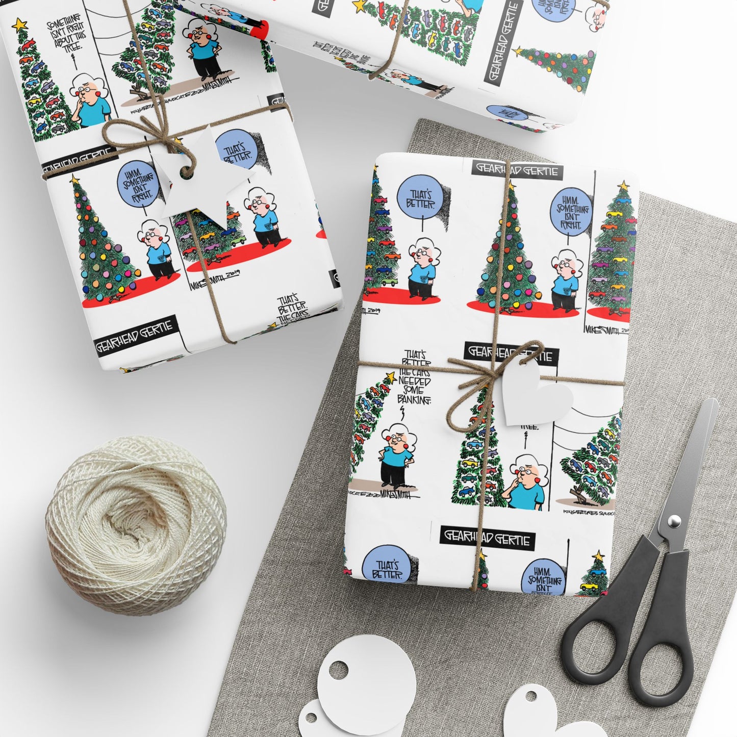 Gearhead Gertie "Tree" Wrapping Paper: A Fun and Unique Gift Wrap for Racing Fans