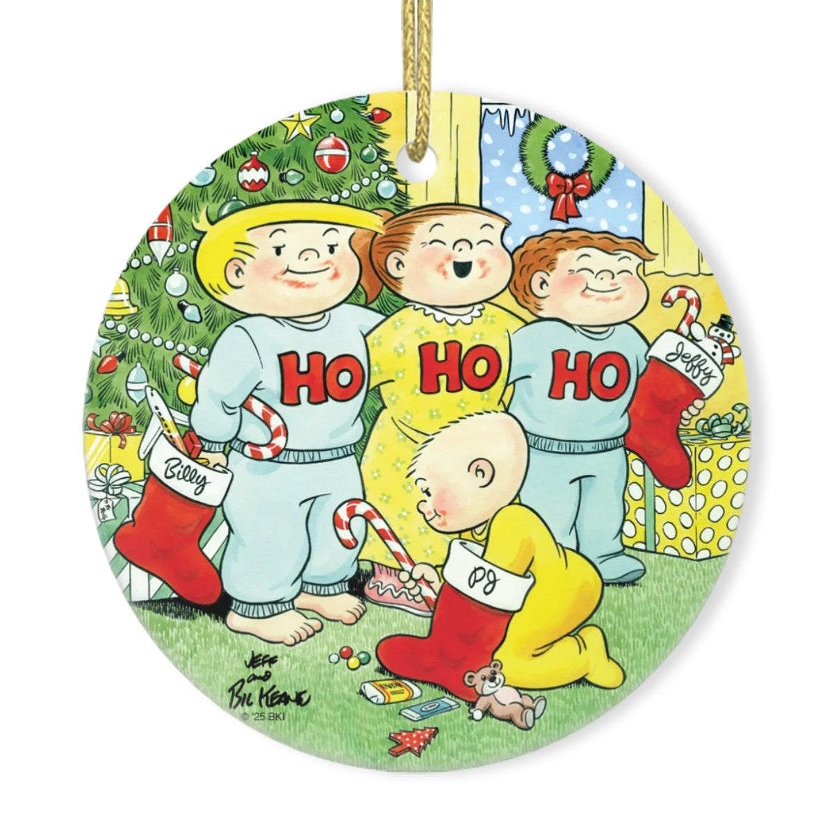 Oh What Fun with The Family Circus Ceramic Ornament