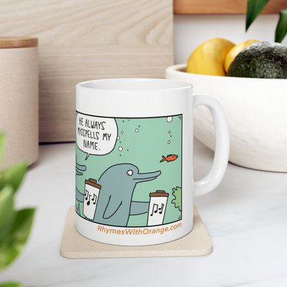 Rhymes With Orange "Dolphins" Ceramic Mug 11oz