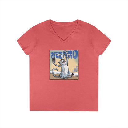 Bizarro Ladies' “Cat and Mouse” V-Neck T-Shirt