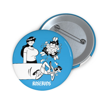 Rosebuds - Sister Chaos Blue Metal Pin