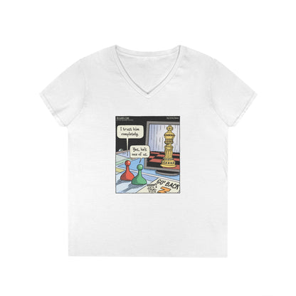 Bizarro Ladies' “Chess” V-Neck T-Shirt