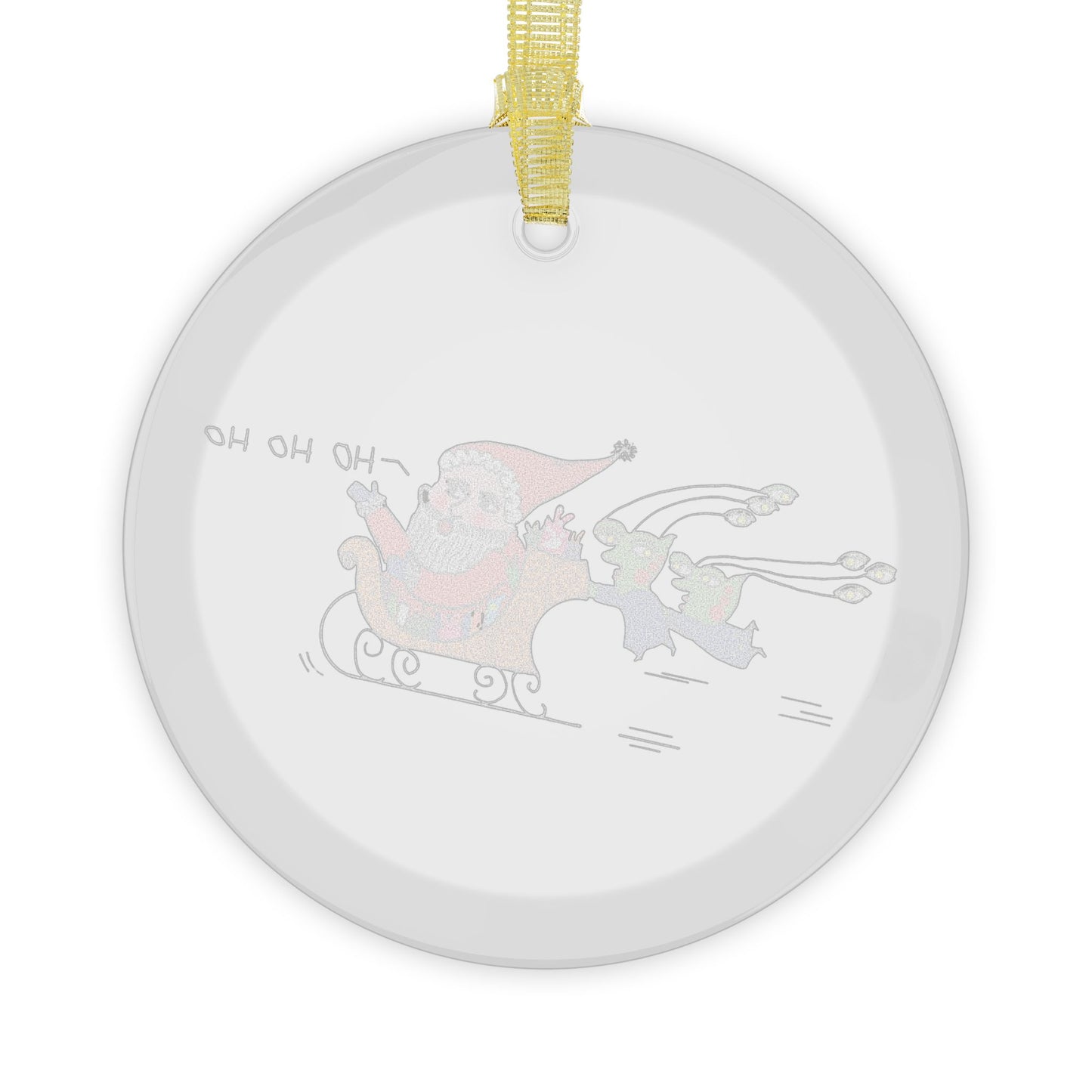 Alice- "Santa's Out-of-this-world Sleigh" Glass Ornament