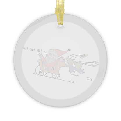 Alice- "Santa's Out-of-this-world Sleigh" Glass Ornament