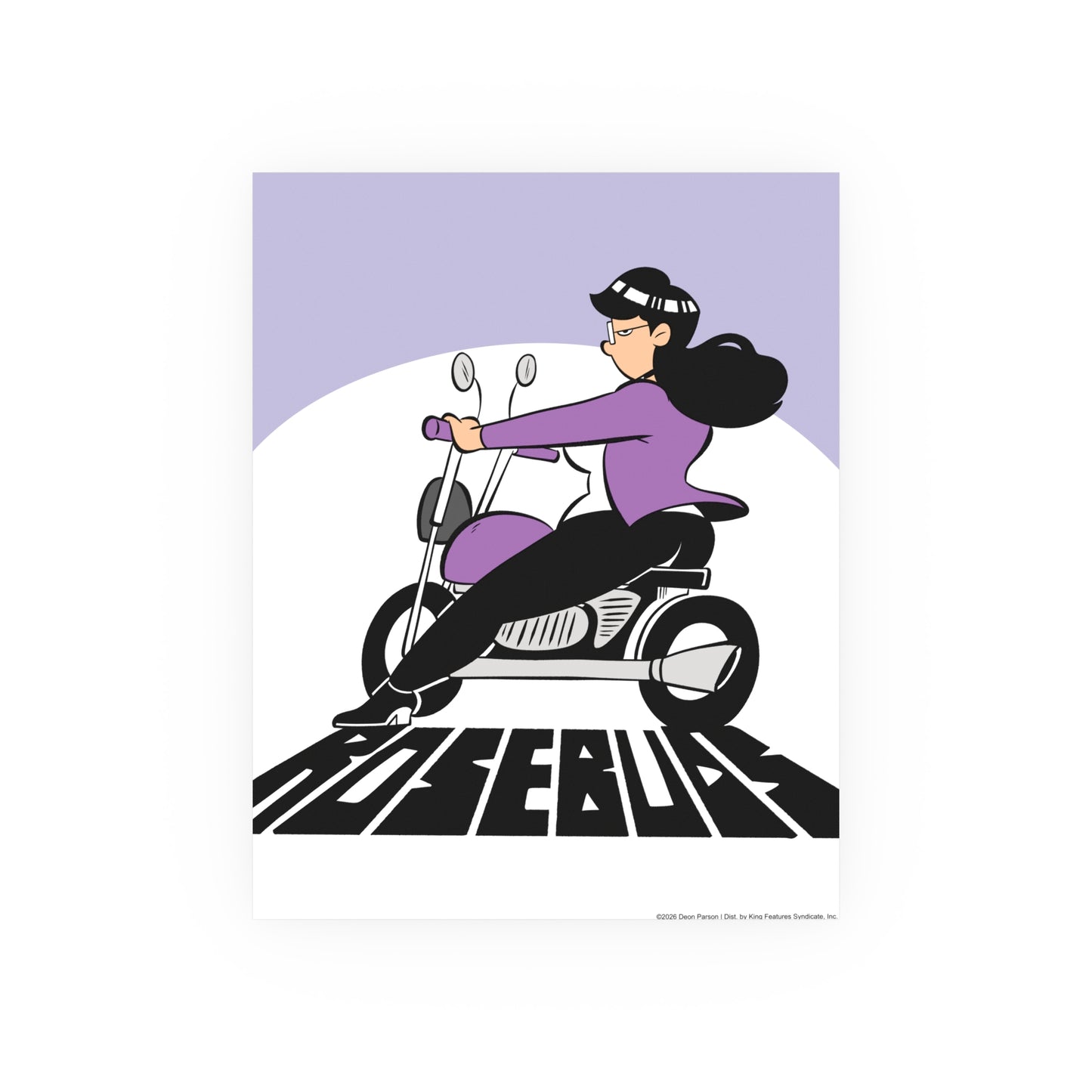 Rosebuds Biker Rosa Poster