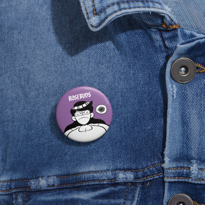 Rosebuds - Rosa Purple Metal Pin