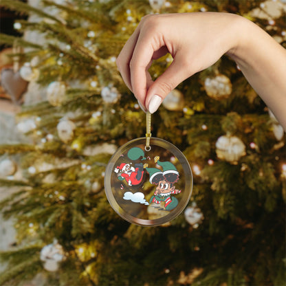 Beware of Toddler - "Holiday Chaos" Glass Ornament