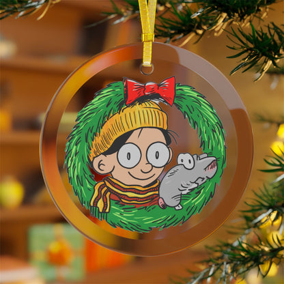 The Brilliant Mind of Edison Lee- "Merry and Bright Ideas" Glass Ornament