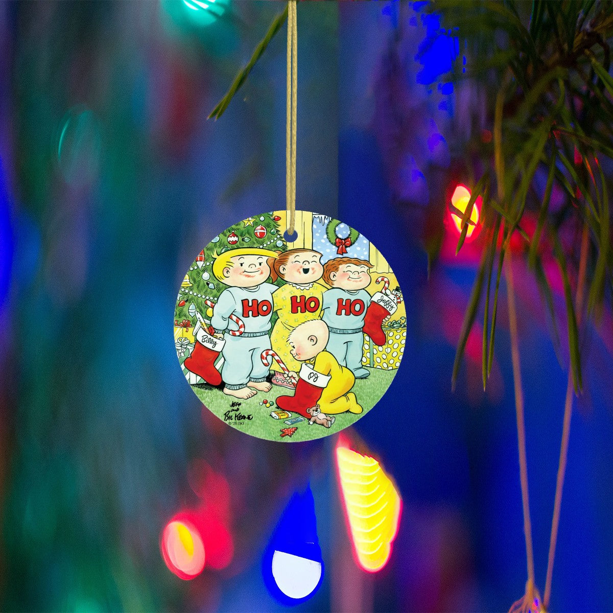 Oh What Fun with The Family Circus Ceramic Ornament