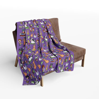 “Cozy on the Farm” – Amber Waves Arctic Fleece Blanket (Purple)