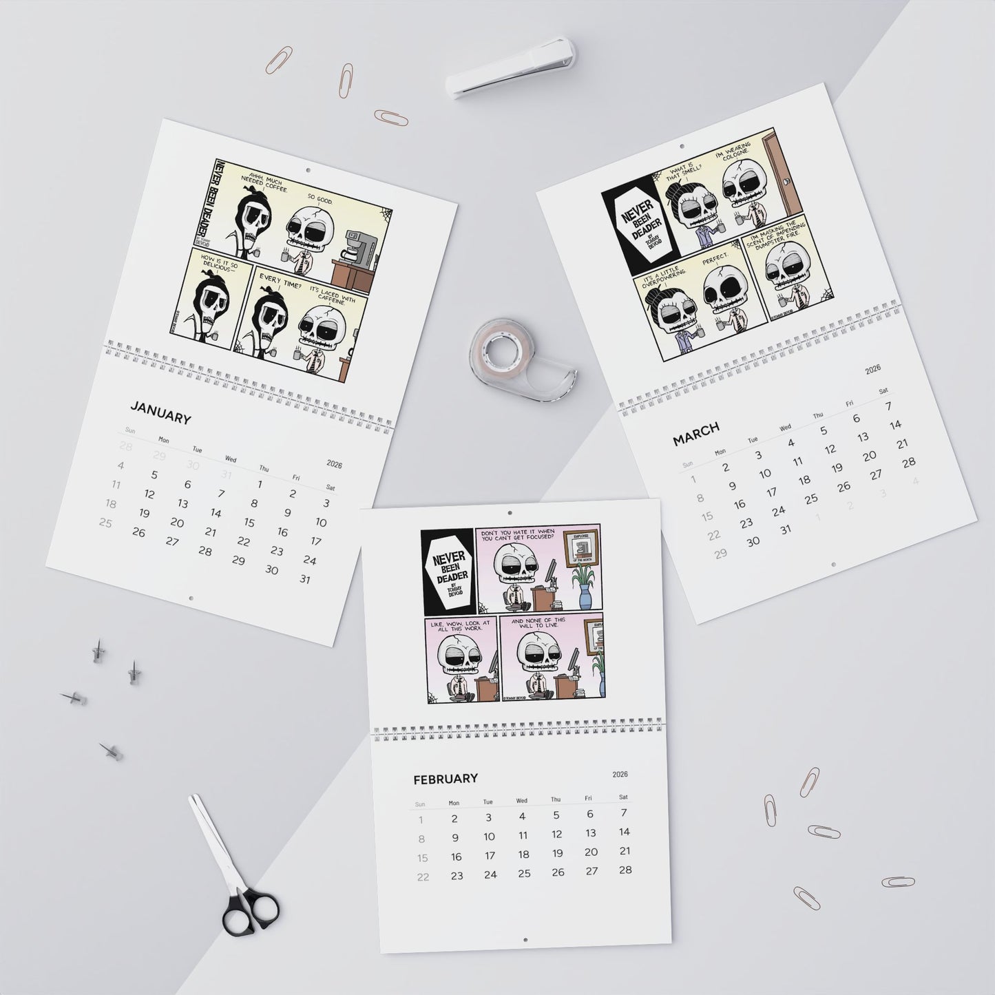 Never Been Deader 2026 Wall Calendar