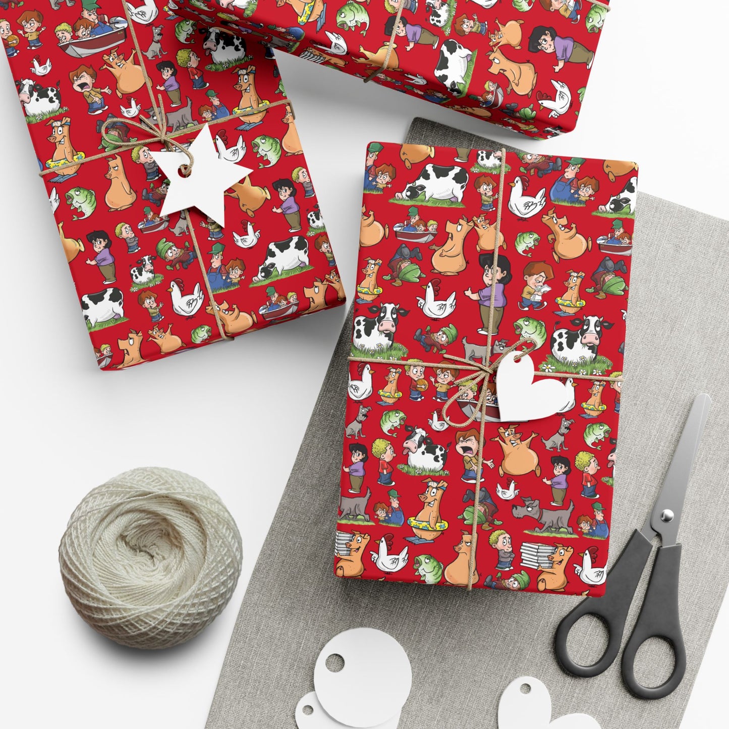 Farm Fresh Wraps – Amber Waves Wrapping Paper (Red)