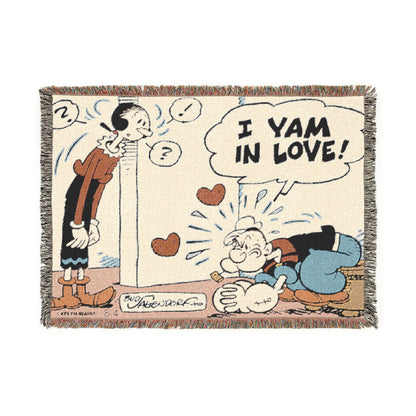 Popeye "I Yam in Love" Woven Blanket