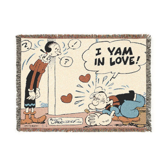 Popeye "I Yam in Love" Woven Blanket