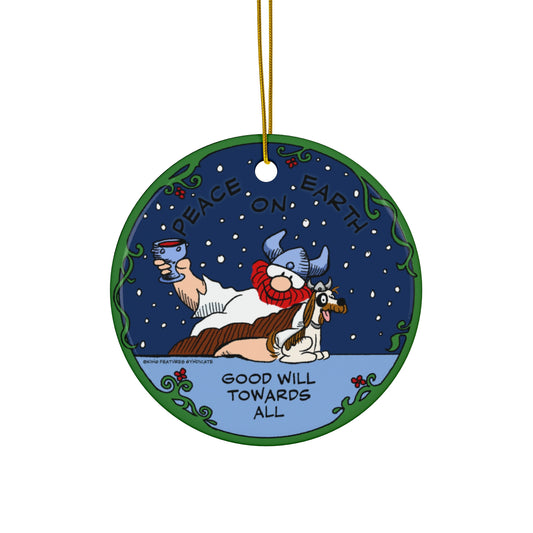 Hagar "Peace on Earth" Holiday Ornament by Chance Browne