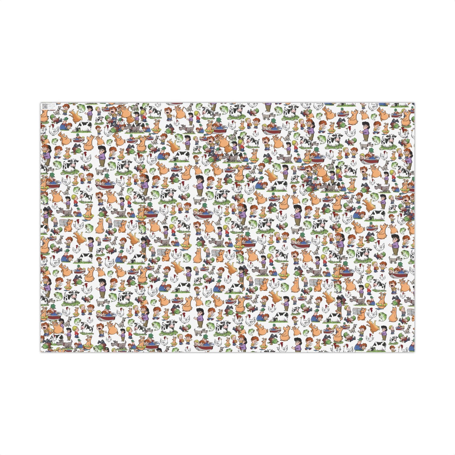 “Farm Fresh Wraps” – Amber Waves Wrapping Paper (White)