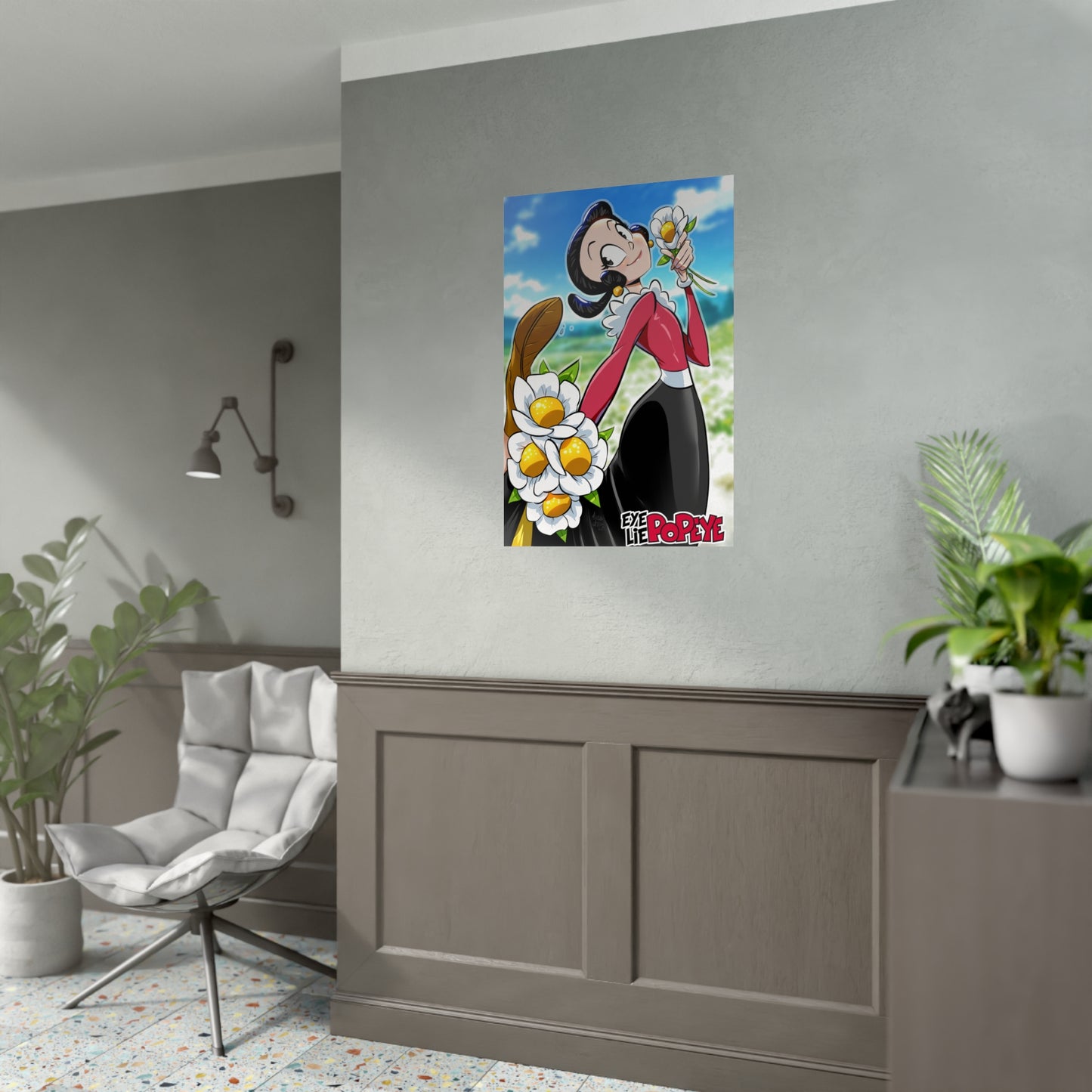 Eye Lie Popeye Poster - Olive (24x36)