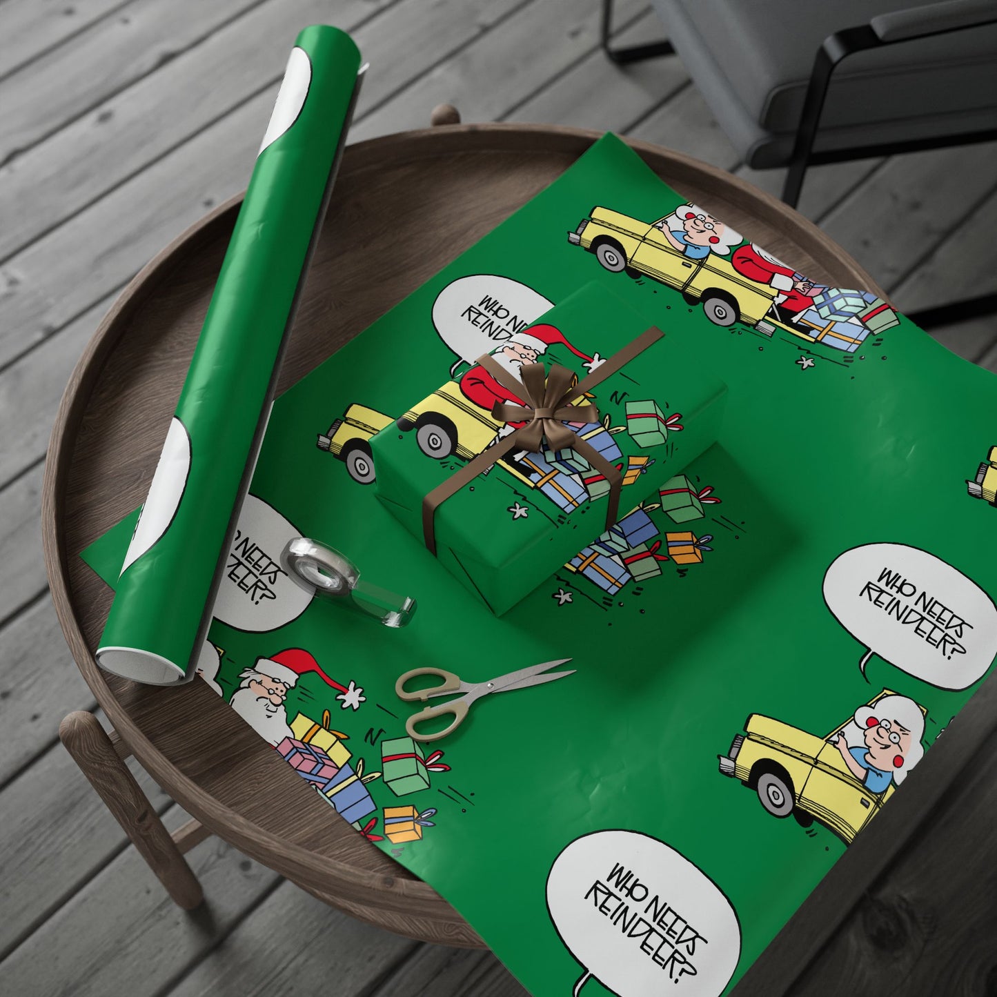 Gearhead Gertie 'Who Needs Reindeer?' Gift Wrap