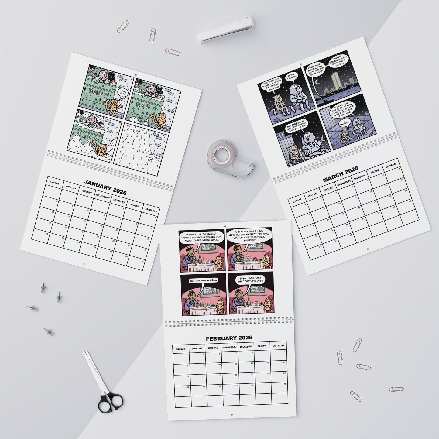 Nibbles & Scratch 2026 Wall Calendar