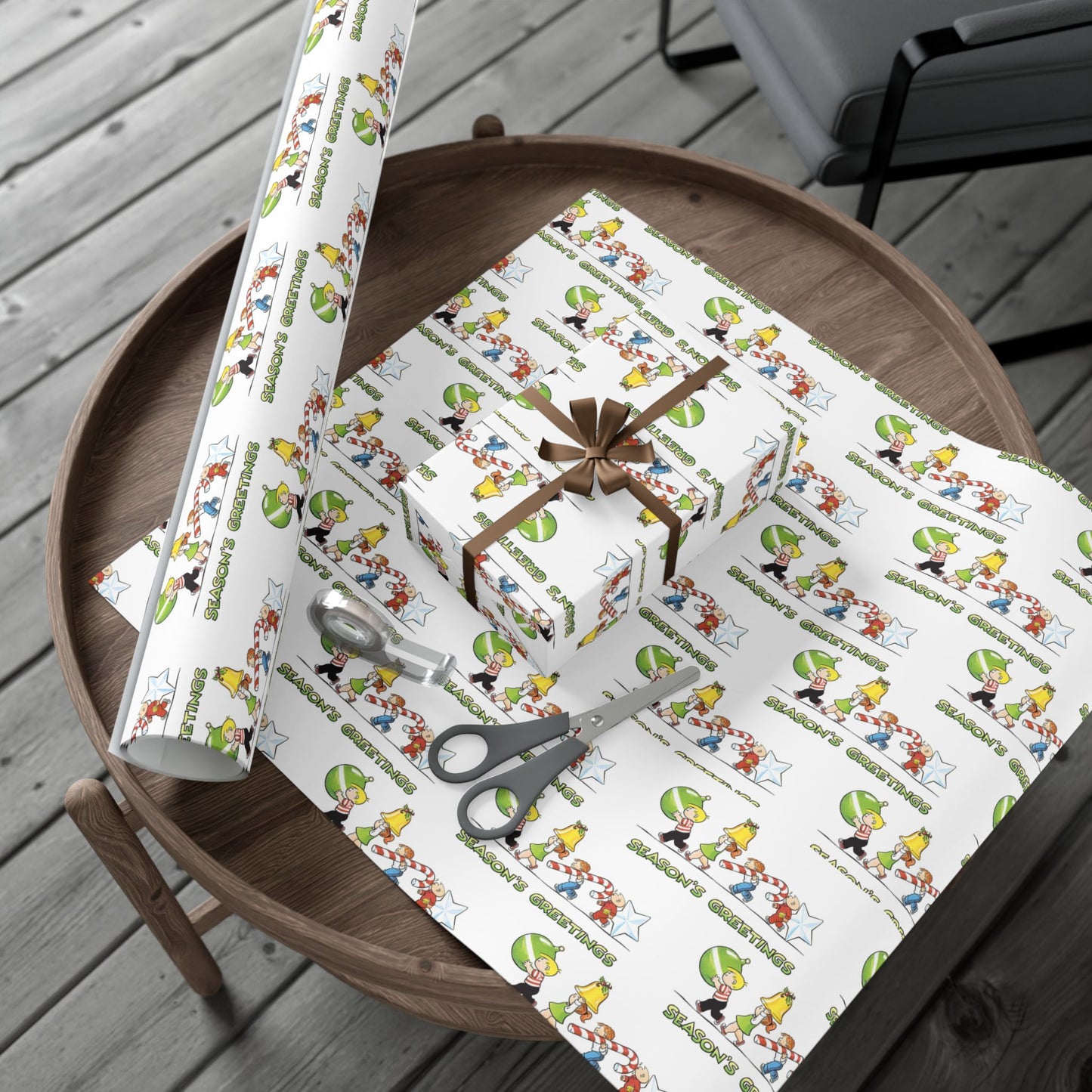 The Family Circus "Seasons Greetings" Wrapping Paper