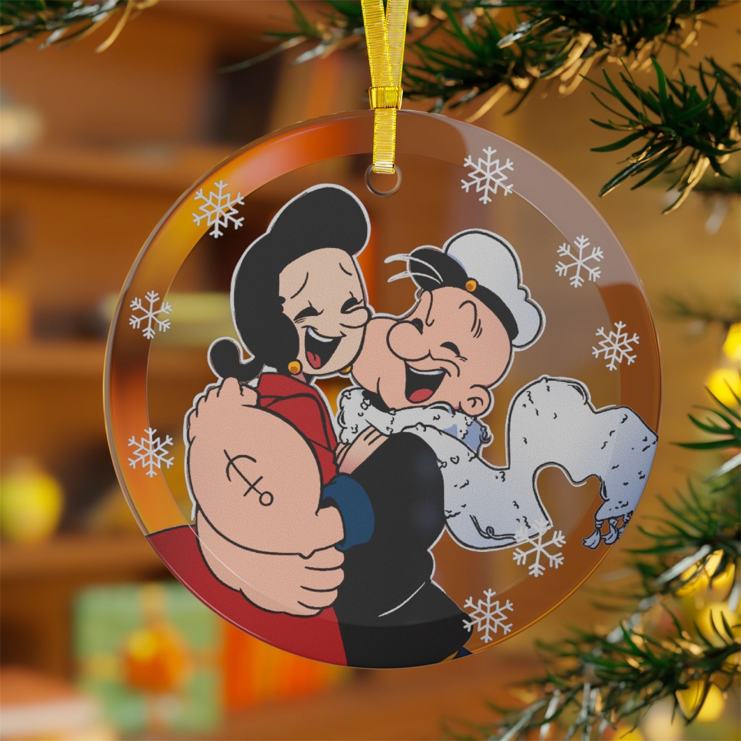 Snowflake Sweethearts - Olive and Popeye Holiday Ornament