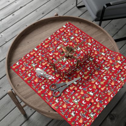 Farm Fresh Wraps – Amber Waves Wrapping Paper (Red)