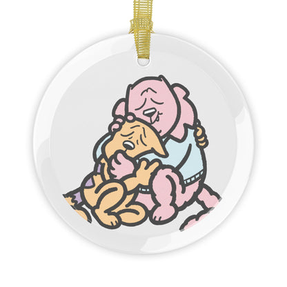 Scratch’s Snuggle- Nibbles & Scratch glass ornament