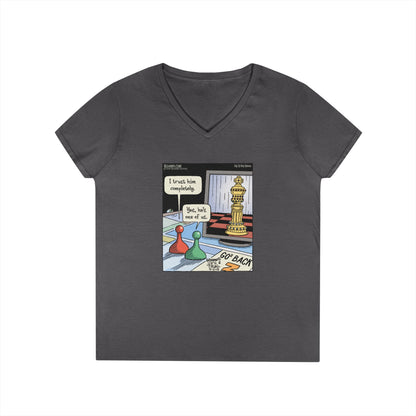 Bizarro Ladies' “Chess” V-Neck T-Shirt