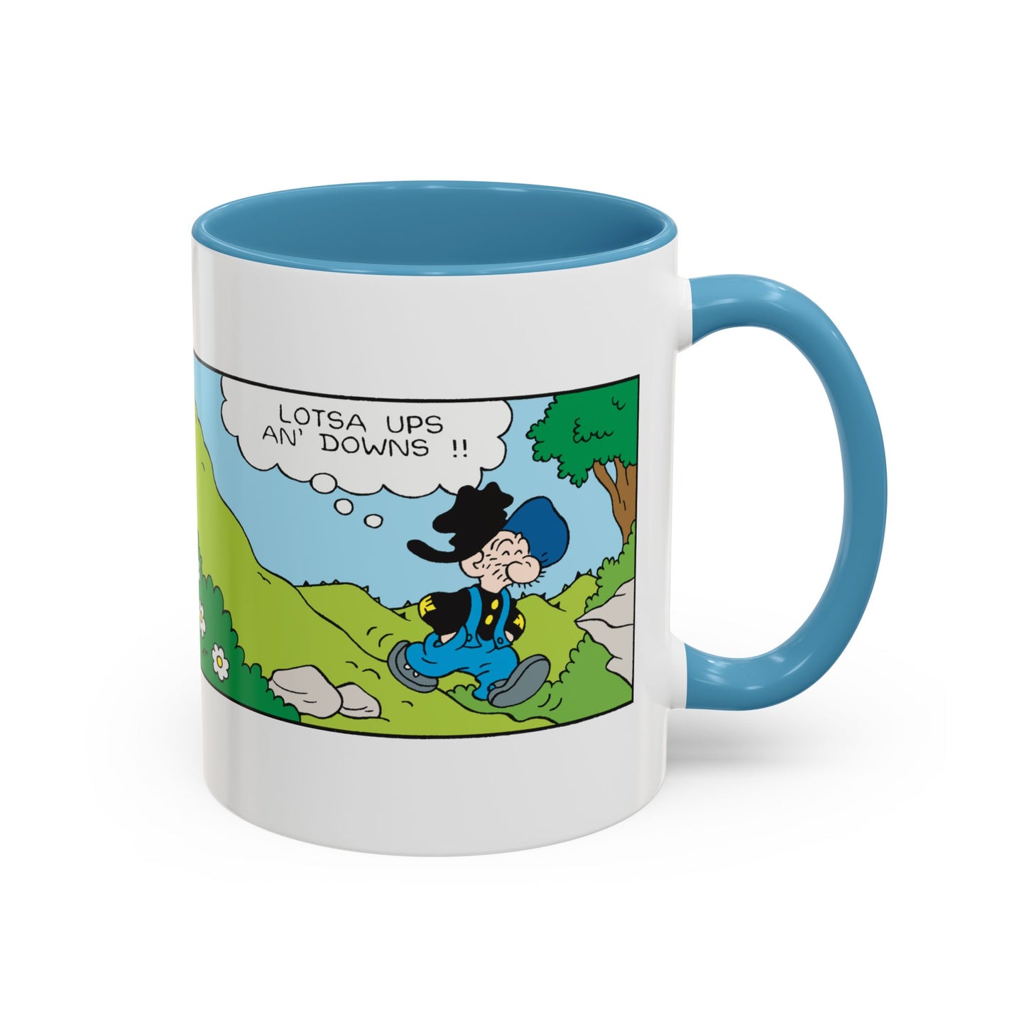 Barney Google and Snuffy Smith Hootin' Holler Blue Accent Coffee Mug