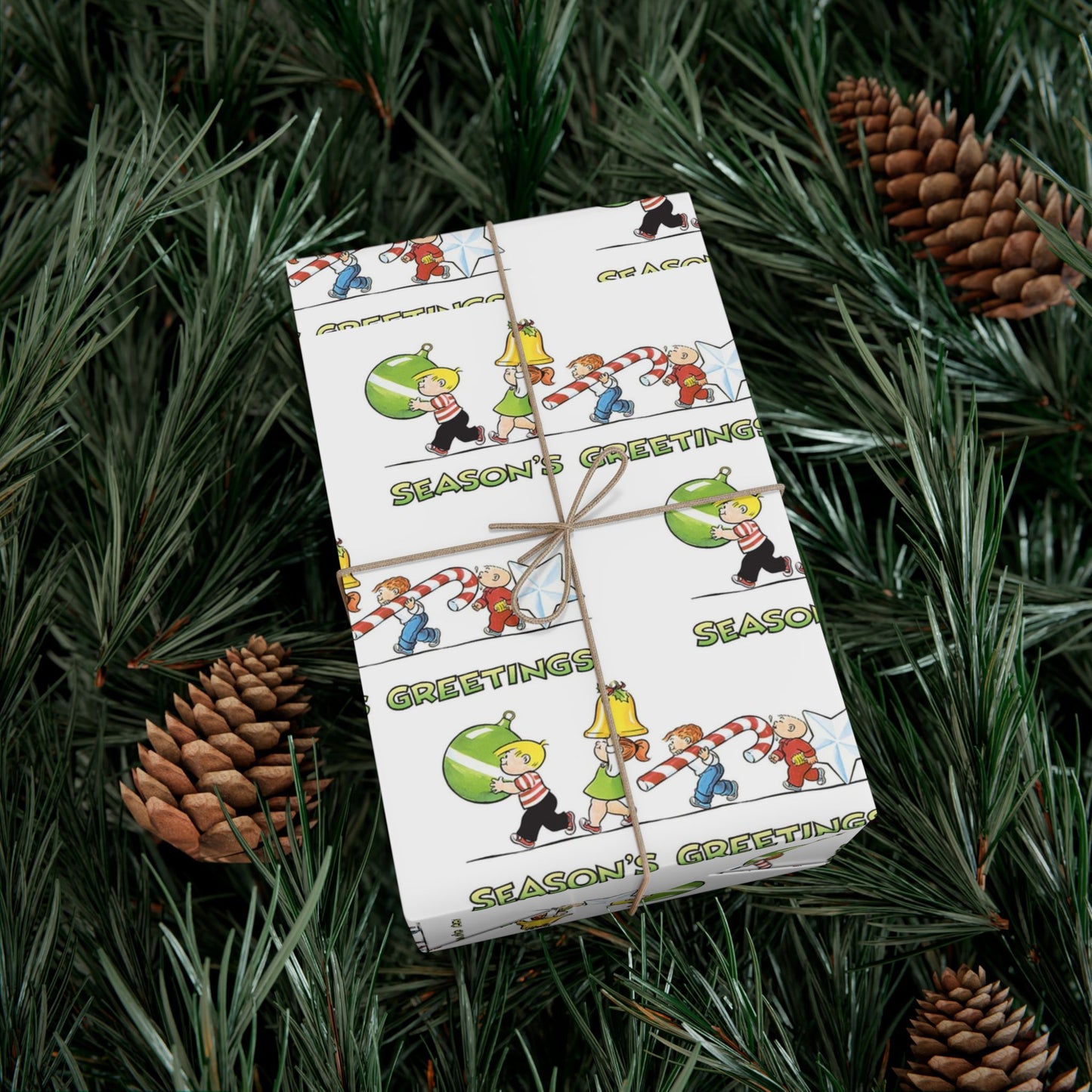 The Family Circus "Seasons Greetings" Wrapping Paper