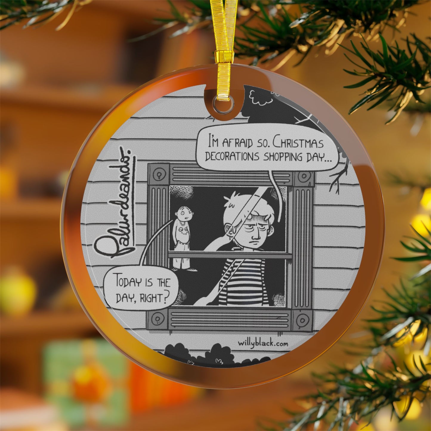 Palurdeando- Barely Merry Glass Ornament