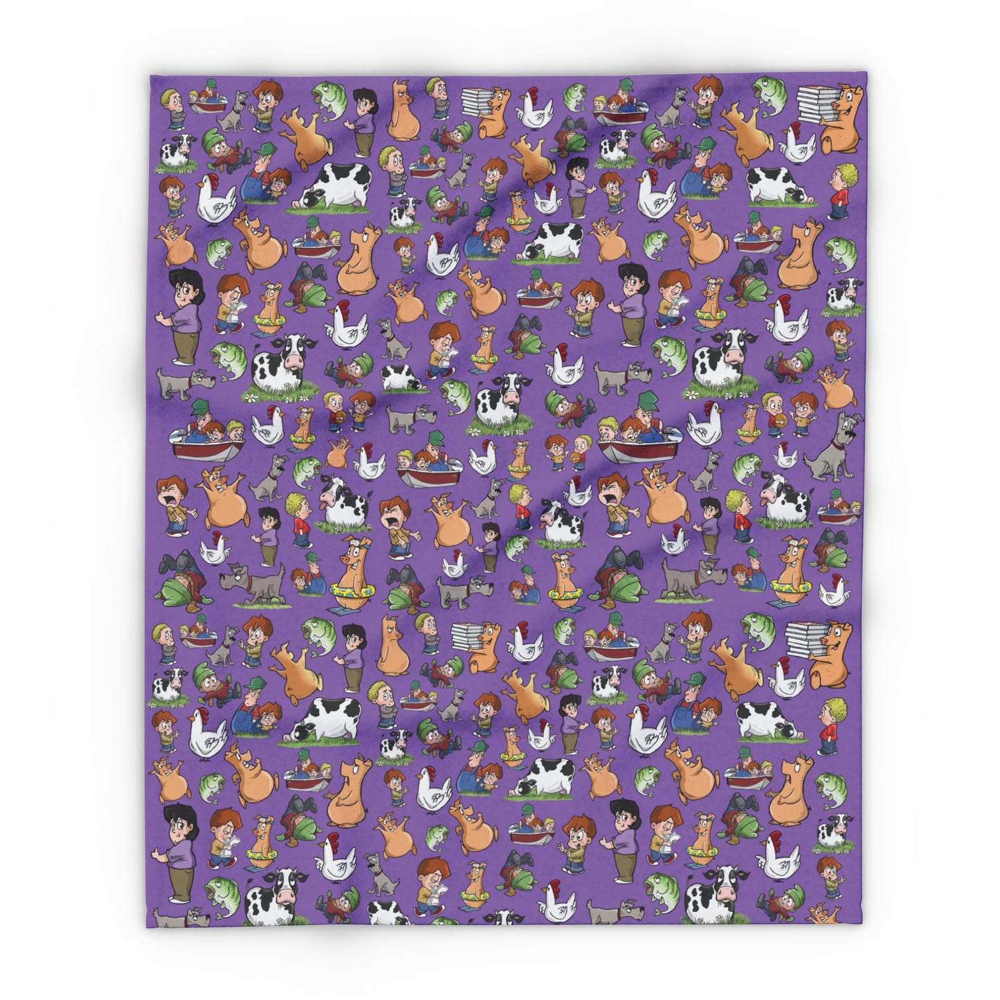 “Cozy on the Farm” – Amber Waves Arctic Fleece Blanket (Purple)