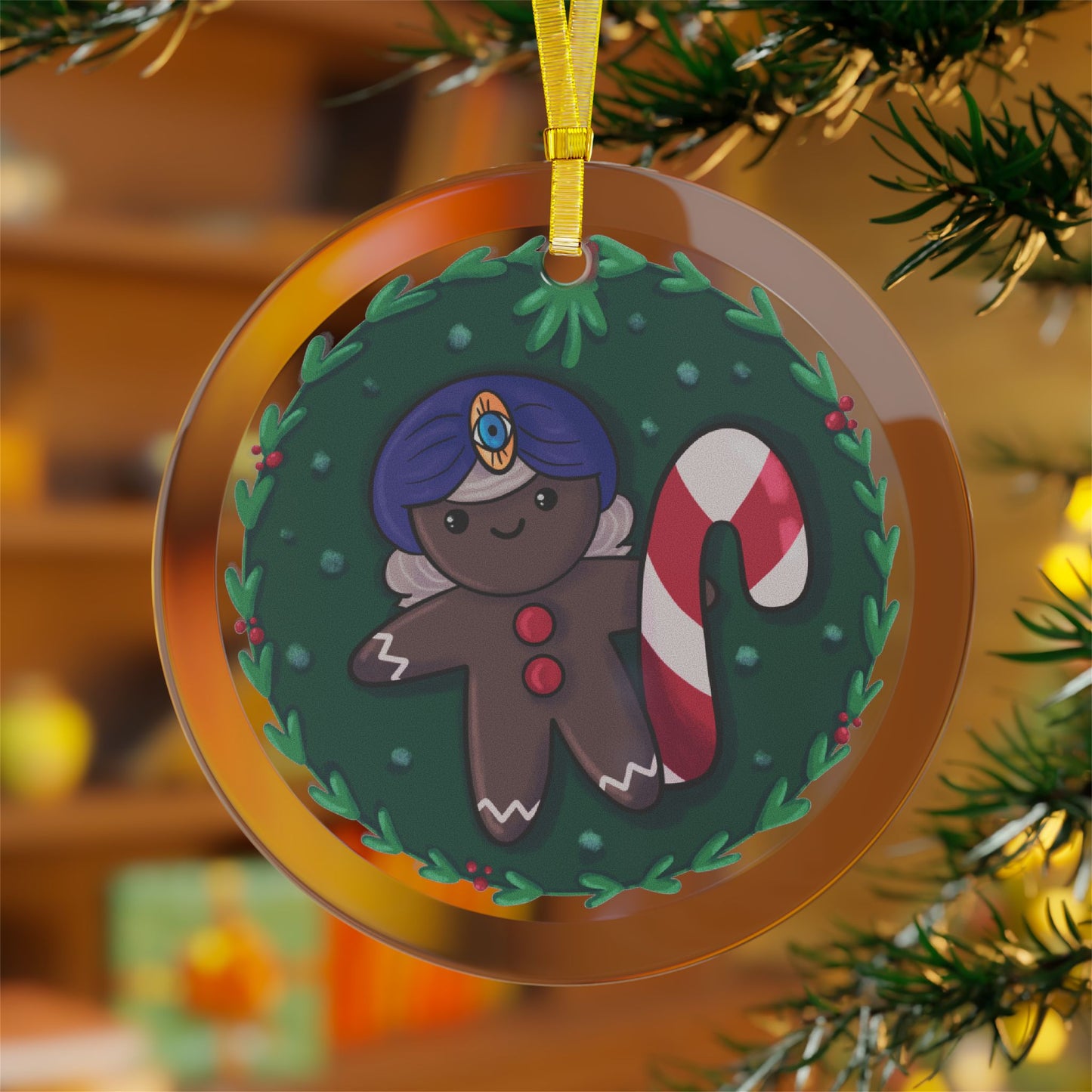 Comiclicious Gingerbread Gemmy Glass Ornament