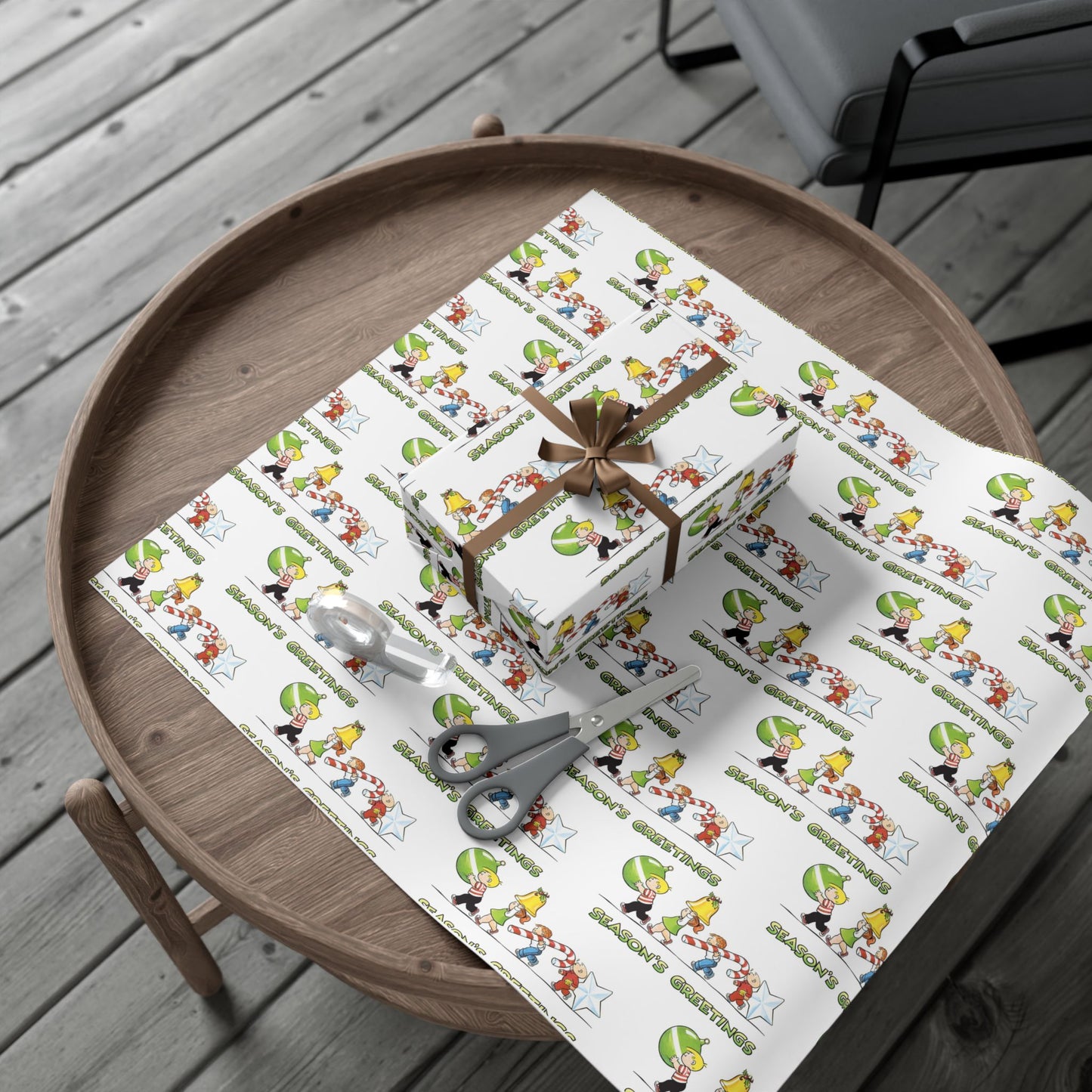 The Family Circus "Seasons Greetings" Wrapping Paper