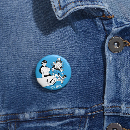 Rosebuds - Sister Chaos Blue Metal Pin