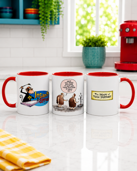 Insanity Streak “Tech Support” Comic Mug