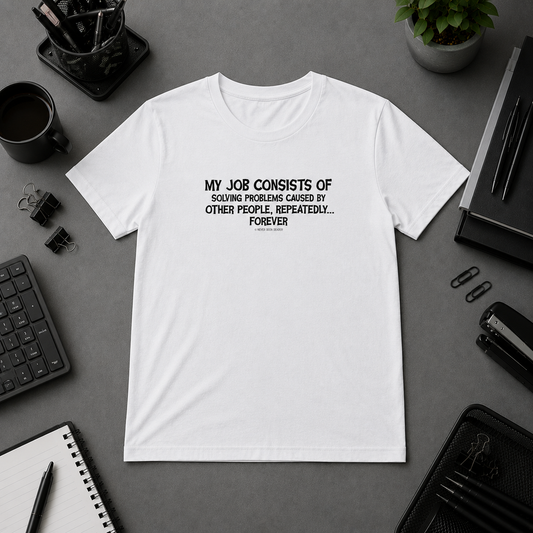 Never Been Deader "My Job Consists of..." Heavy Cotton Tee