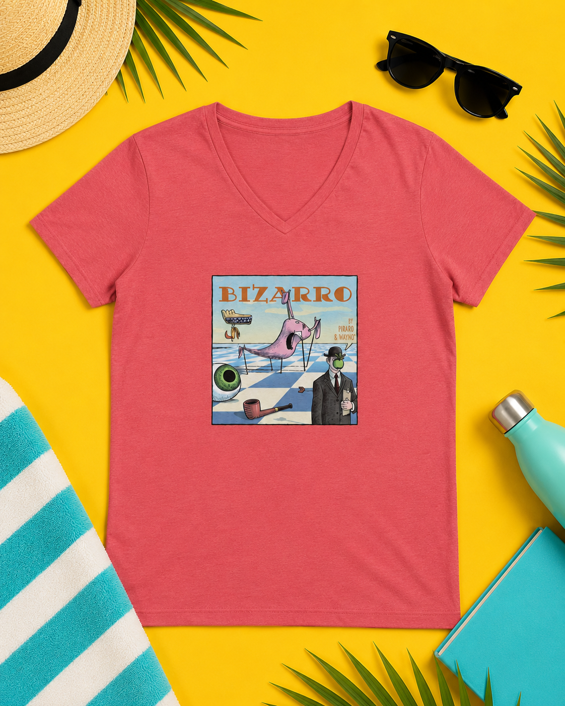 Bizarro Ladies' “Surrealism” V-Neck T-Shirt