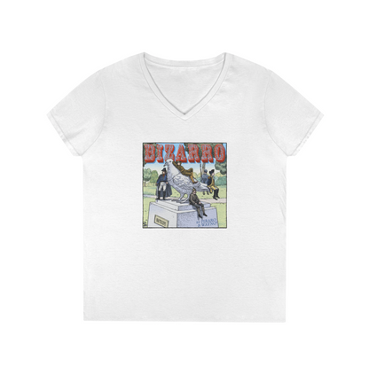 Bizarro Ladies' “Pigeon of Liberty” V-Neck T-Shirt